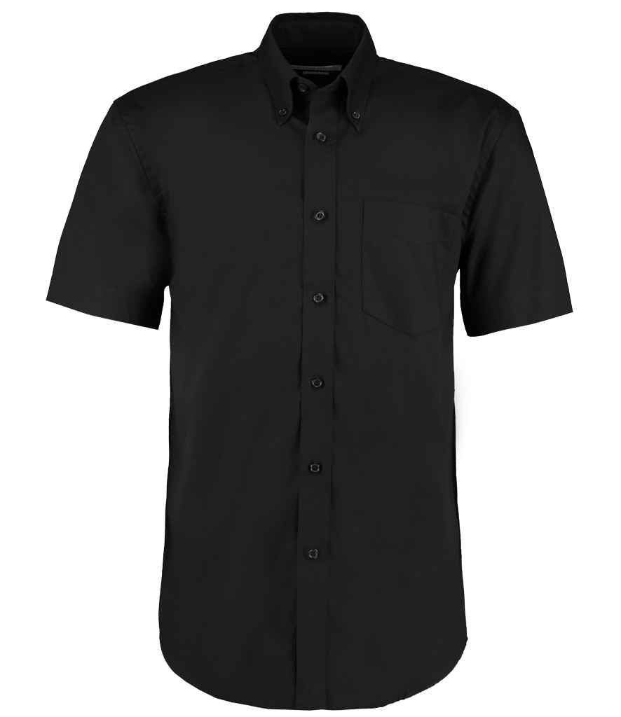Kustom Kit Premium Short Sleeve Classic Fit Oxford Shirt (2nd Colours) in Black by Kustom Kit — Custom branded clothing by Print Press, featuring premium embroidery produced in our specialist print lab in the UK.