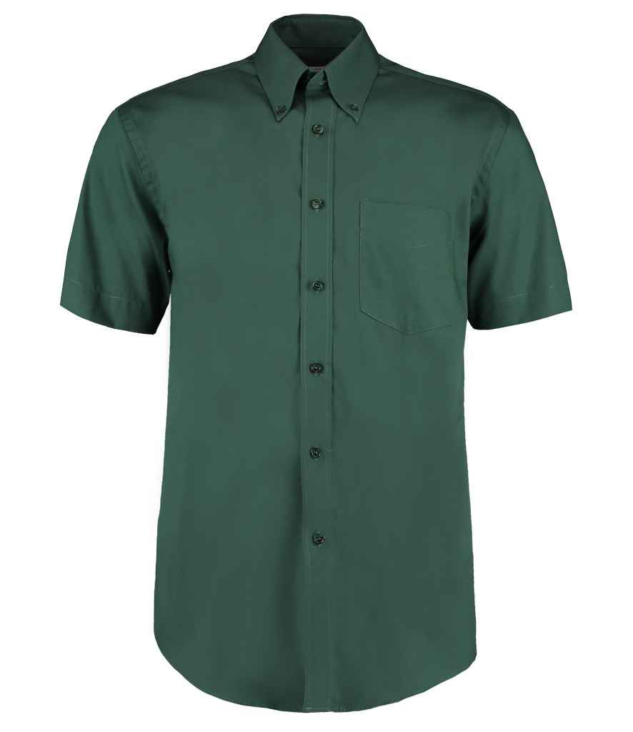 Kustom Kit Premium Short Sleeve Classic Fit Oxford Shirt in Bottle Green by Kustom Kit — Custom branded clothing by Print Press, featuring premium embroidery produced in our specialist print lab in the UK.