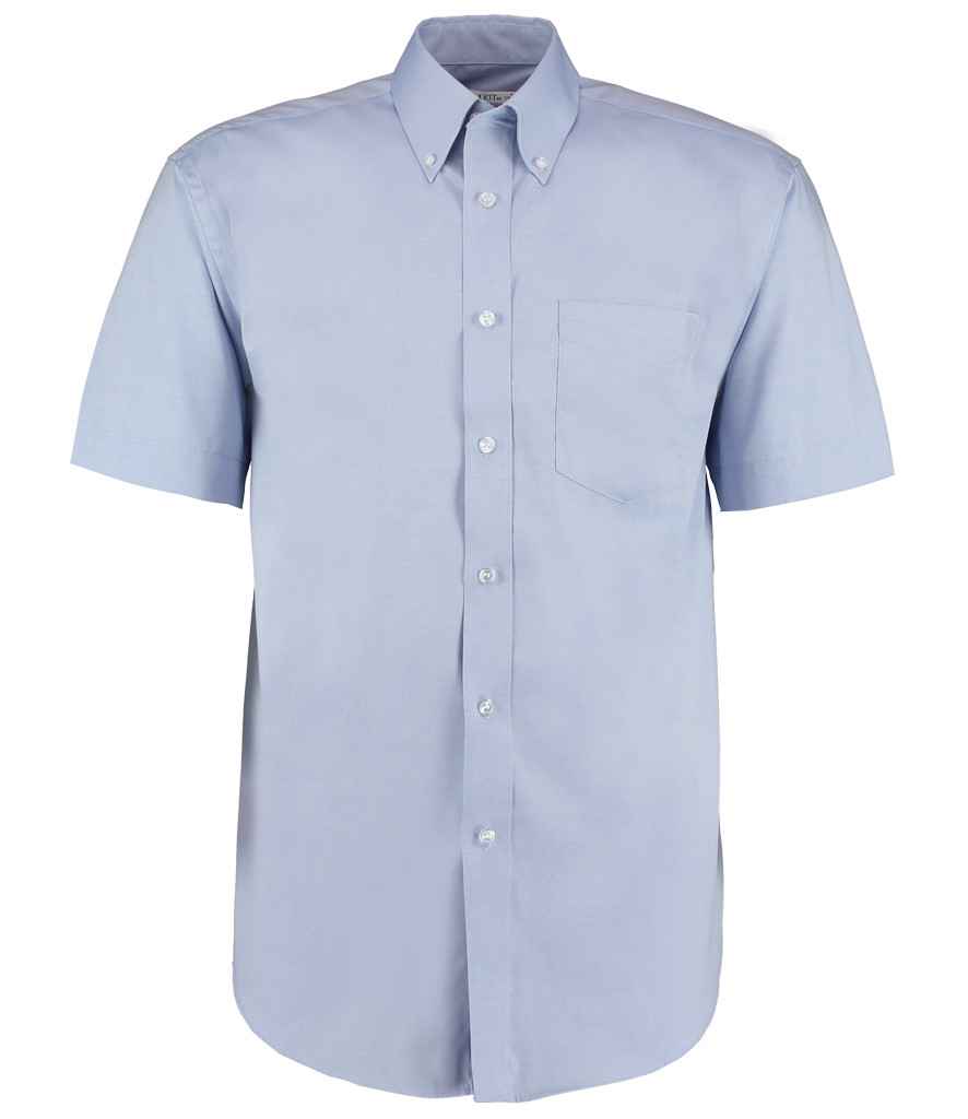Kustom Kit Premium Short Sleeve Classic Fit Oxford Shirt (2nd Colours) in Light Blue by Kustom Kit — Custom branded clothing by Print Press, featuring premium embroidery produced in our specialist print lab in the UK.