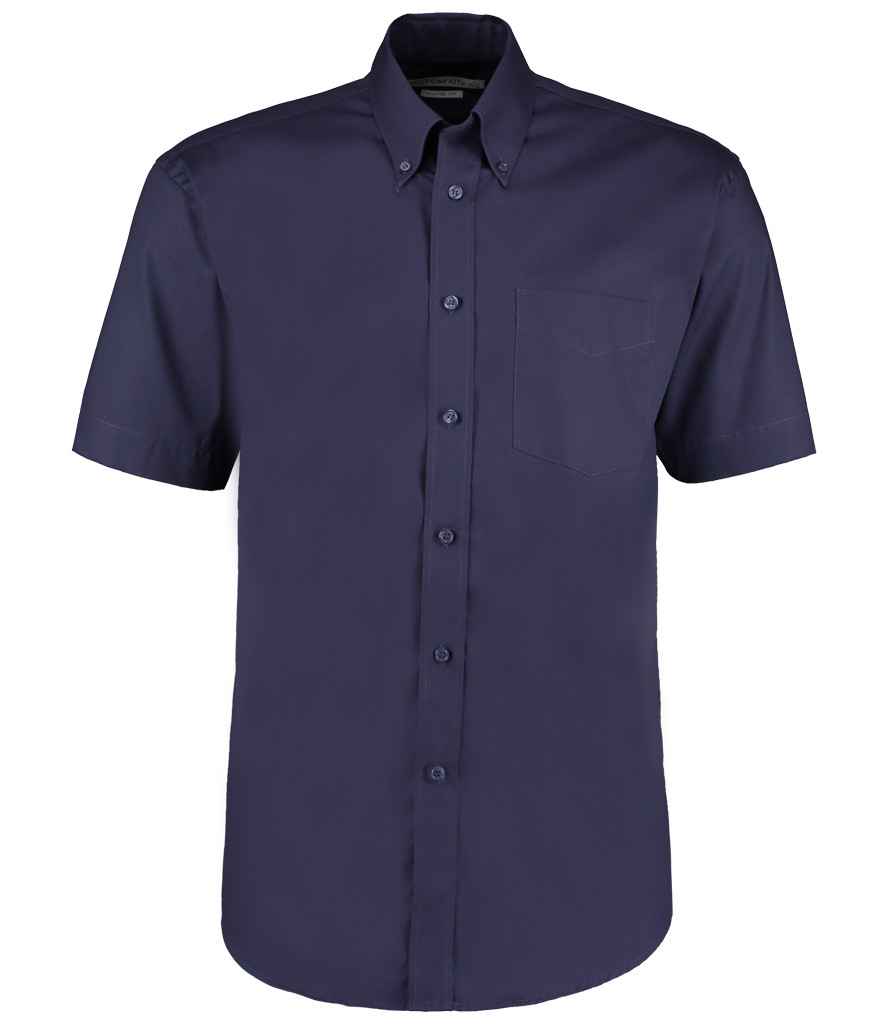 Kustom Kit Premium Short Sleeve Classic Fit Oxford Shirt in Midnight Navy by Kustom Kit — Custom branded clothing by Print Press, featuring premium embroidery produced in our specialist print lab in the UK.