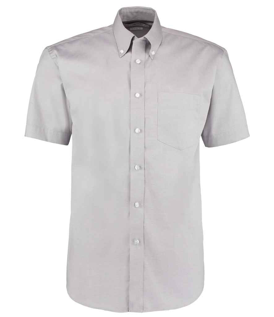 Kustom Kit Premium Short Sleeve Classic Fit Oxford Shirt in Silver by Kustom Kit — Custom branded clothing by Print Press, featuring premium embroidery produced in our specialist print lab in the UK.