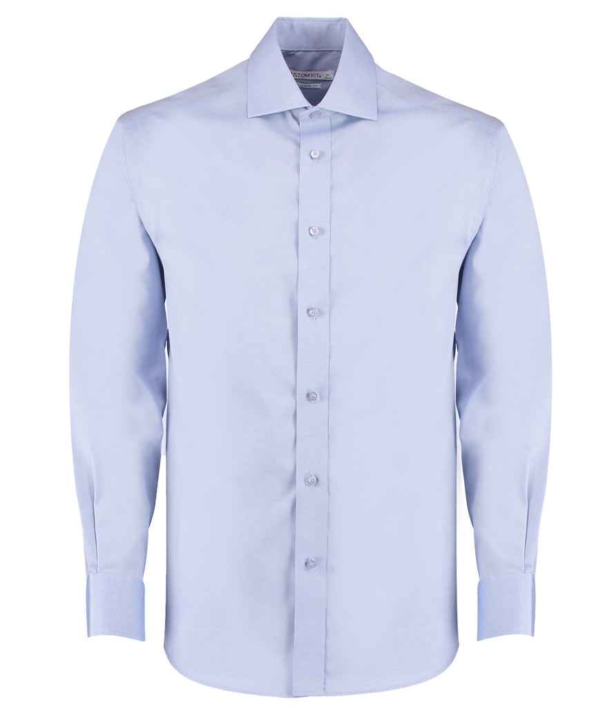 Kustom Kit Premium Long Sleeve Classic Fit Oxford Shirt in Light Blue by Kustom Kit — Custom branded clothing by Print Press, featuring premium embroidery produced in our specialist print lab in the UK.