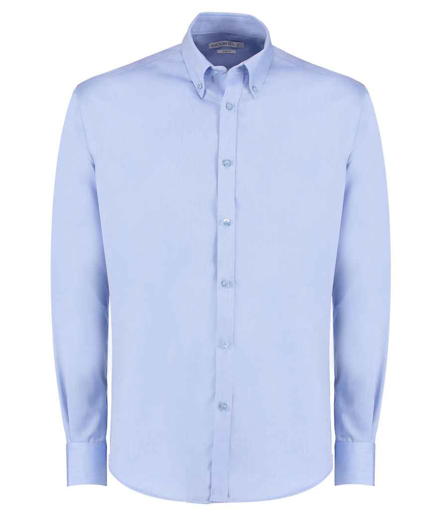 Kustom Kit Long Sleeve Slim Fit Oxford Twill Non-Iron Shirt in by Kustom Kit — Custom branded clothing by Print Press, featuring premium embroidery produced in our specialist print lab in the UK.