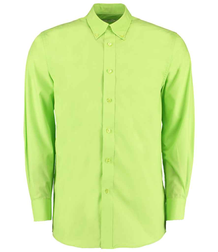 Kustom Kit Long Sleeve Classic Fit Workforce Shirt in Lime Green by Kustom Kit — Custom branded clothing by Print Press, featuring premium embroidery produced in our specialist print lab in the UK.