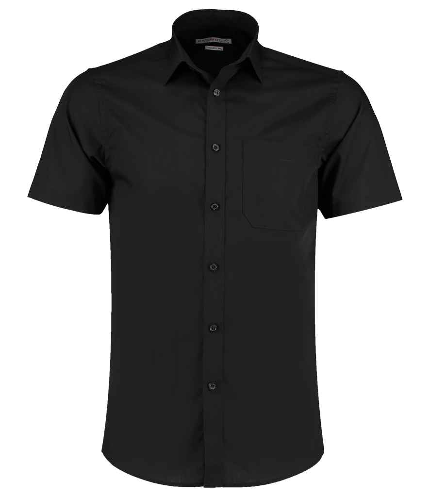 Kustom Kit Short Sleeve Tailored Poplin Shirt in by Kustom Kit — Custom branded clothing by Print Press, featuring premium embroidery produced in our specialist print lab in the UK.