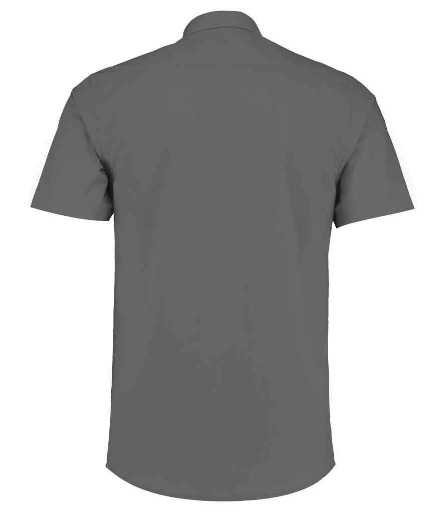 Kustom Kit Short Sleeve Tailored Poplin Shirt in by Kustom Kit — Custom branded clothing by Print Press, featuring premium embroidery produced in our specialist print lab in the UK.
