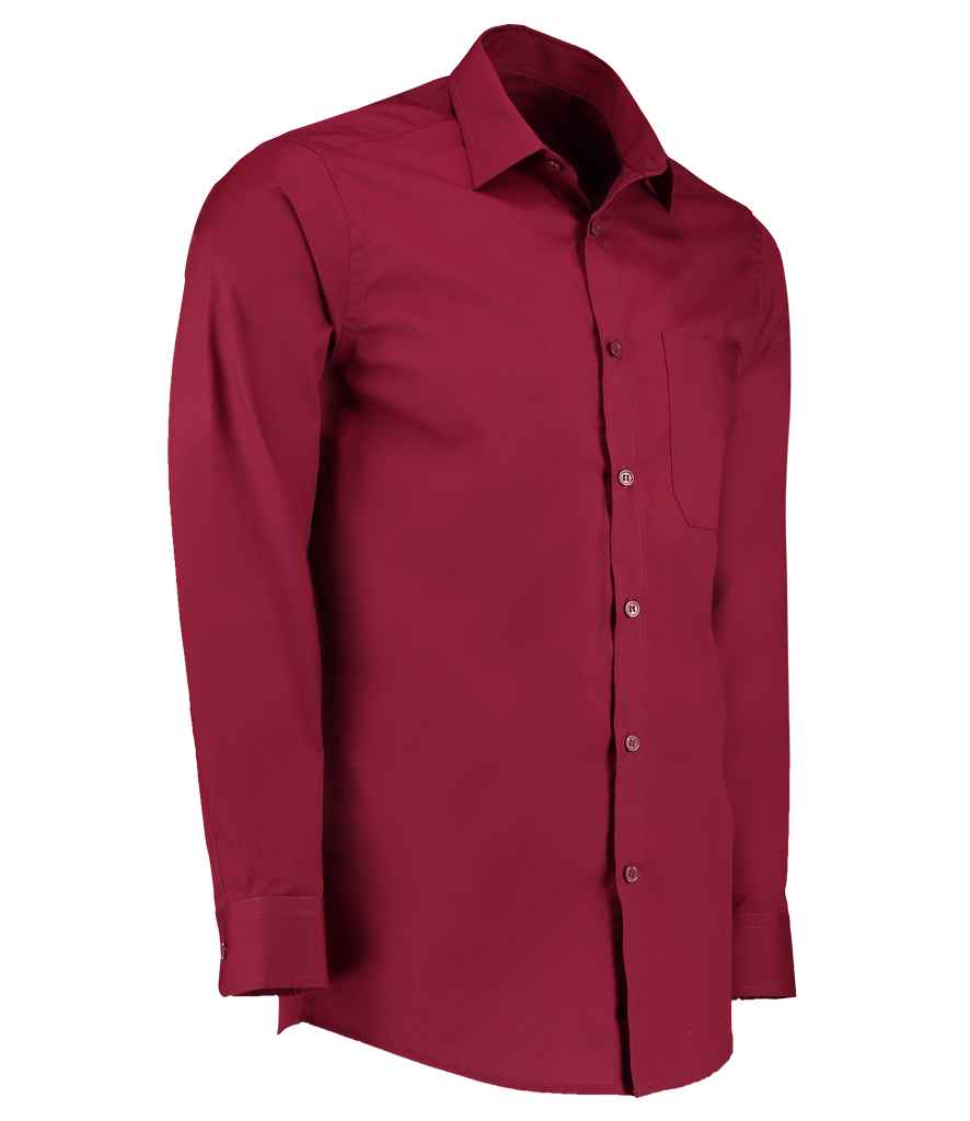 Kustom Kit Long Sleeve Tailored Poplin Shirt - (2nd Colours) in by Kustom Kit — Custom branded clothing by Print Press, featuring premium embroidery produced in our specialist print lab in the UK.