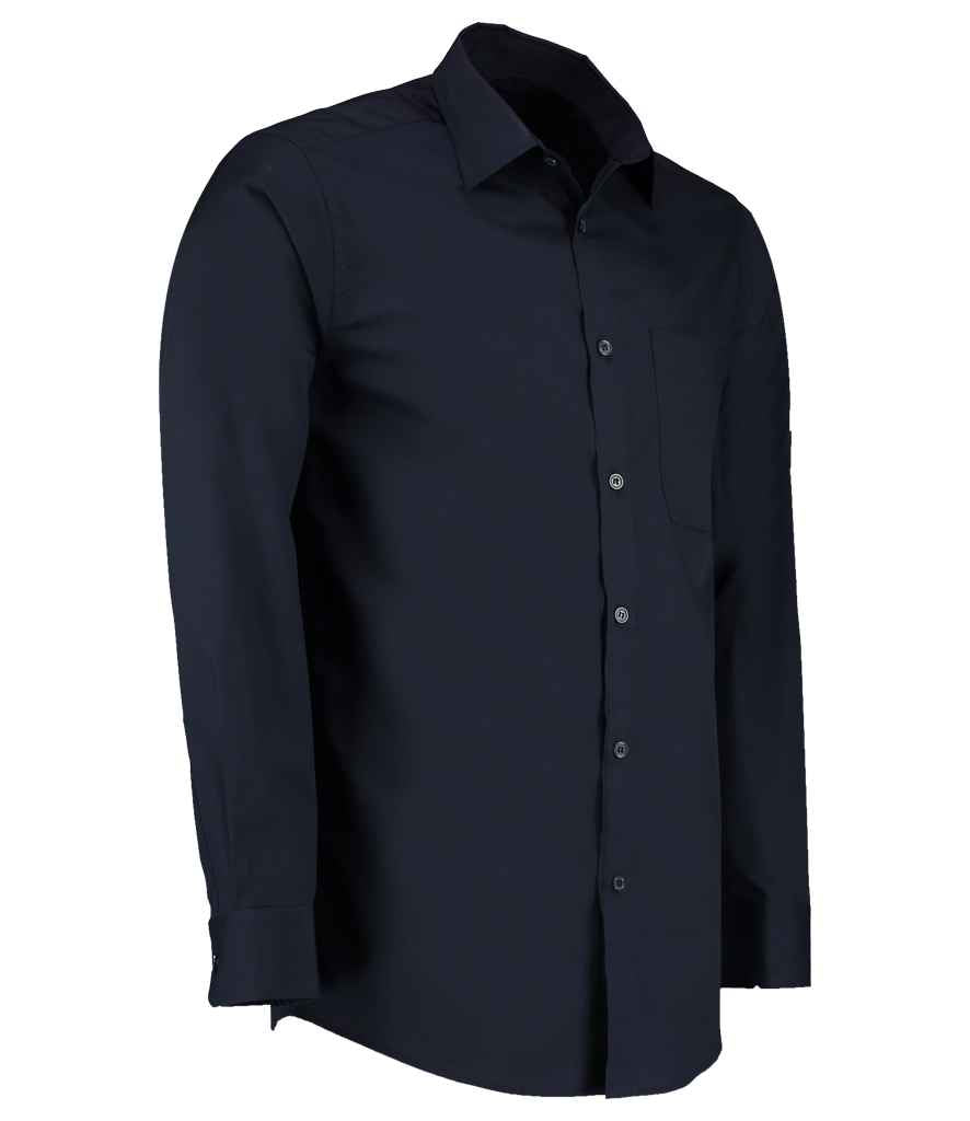 Kustom Kit Long Sleeve Tailored Poplin Shirt - (2nd Colours) in by Kustom Kit — Custom branded clothing by Print Press, featuring premium embroidery produced in our specialist print lab in the UK.
