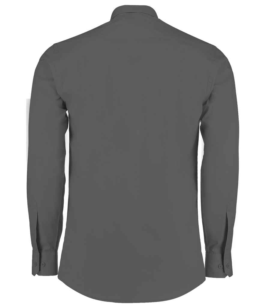 Kustom Kit Long Sleeve Tailored Poplin Shirt - (2nd Colours) in by Kustom Kit — Custom branded clothing by Print Press, featuring premium embroidery produced in our specialist print lab in the UK.
