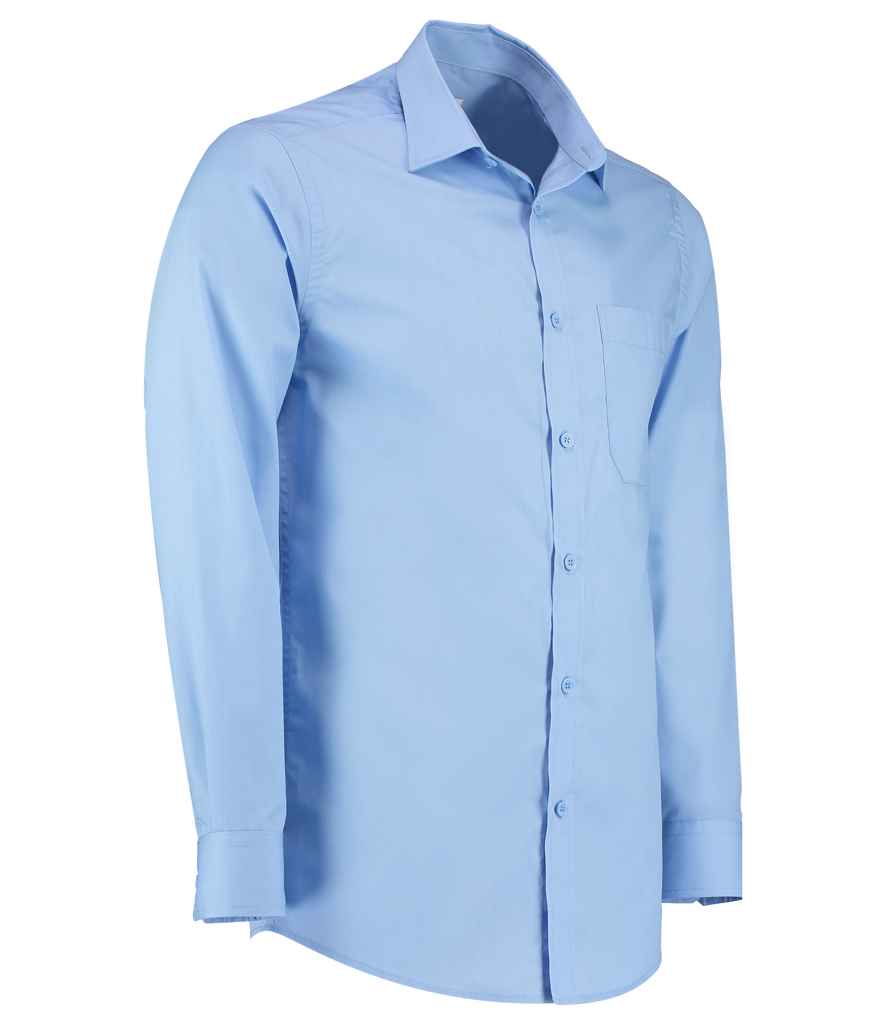 Kustom Kit Long Sleeve Tailored Poplin Shirt in by Kustom Kit — Custom branded clothing by Print Press, featuring premium embroidery produced in our specialist print lab in the UK.