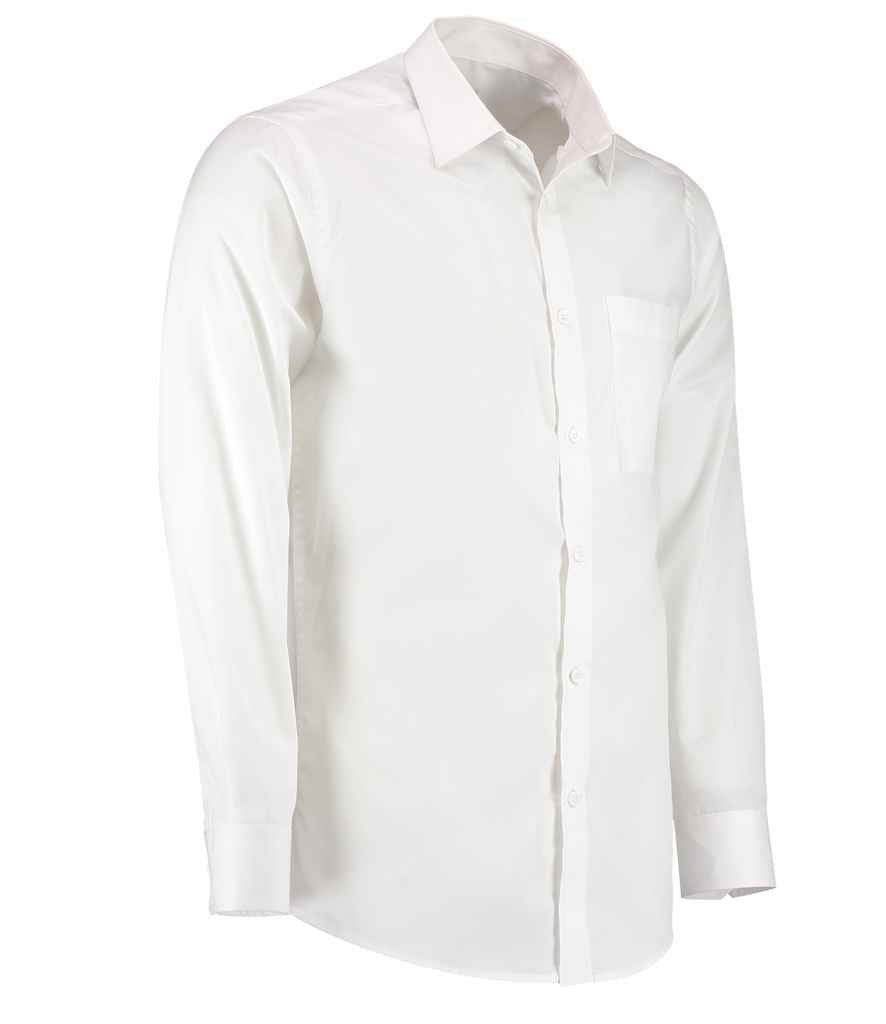 Kustom Kit Long Sleeve Tailored Poplin Shirt in by Kustom Kit — Custom branded clothing by Print Press, featuring premium embroidery produced in our specialist print lab in the UK.