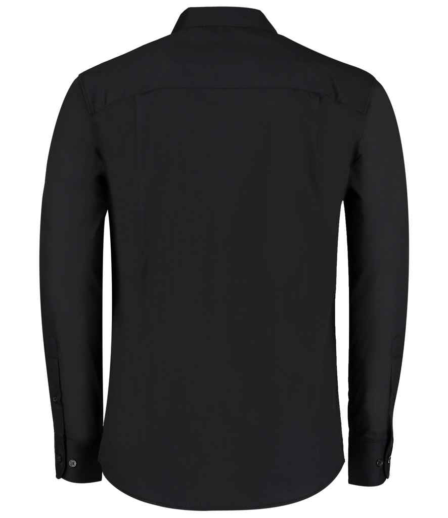 Kustom Kit Long Sleeve Tailored Mandarin Collar Shirt in by Kustom Kit — Custom branded clothing by Print Press, featuring premium embroidery produced in our specialist print lab in the UK.
