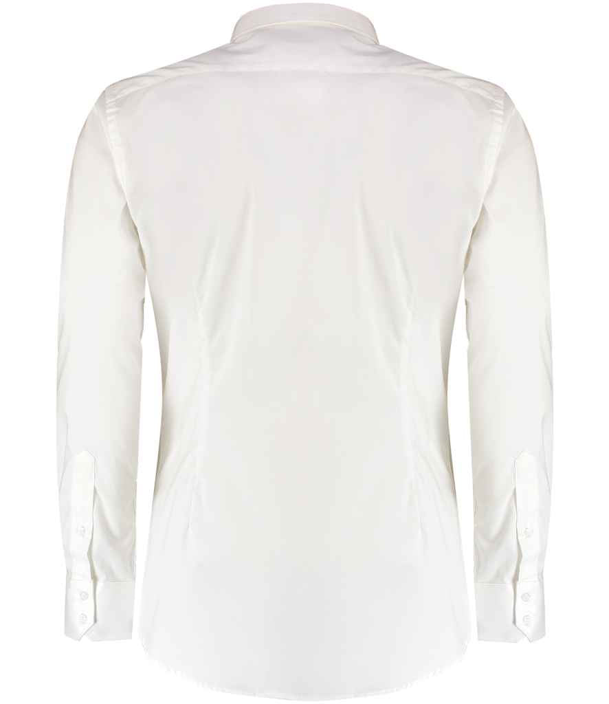 Kustom Kit Slim Fit Stretch Long Sleeve Oxford Shirt in by Kustom Kit — Custom branded clothing by Print Press, featuring premium embroidery produced in our specialist print lab in the UK.