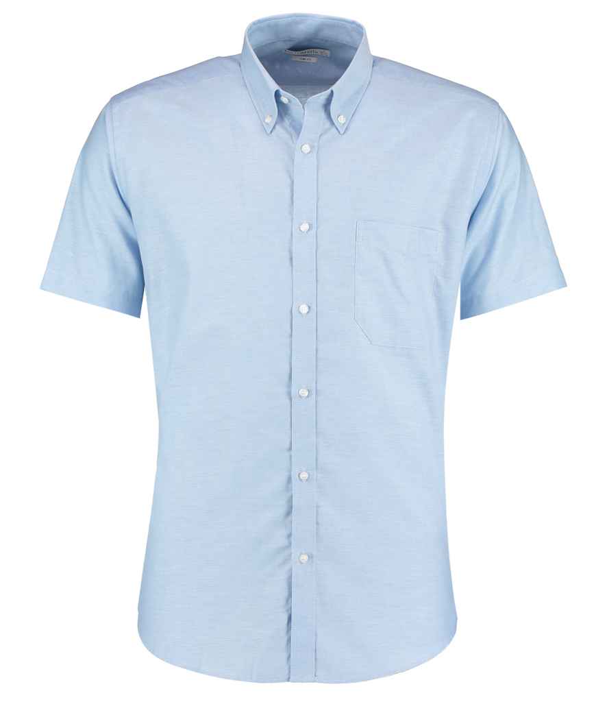 Kustom Kit Short Sleeve Slim Fit Oxford Shirt in by Kustom Kit — Custom branded clothing by Print Press, featuring premium embroidery produced in our specialist print lab in the UK.