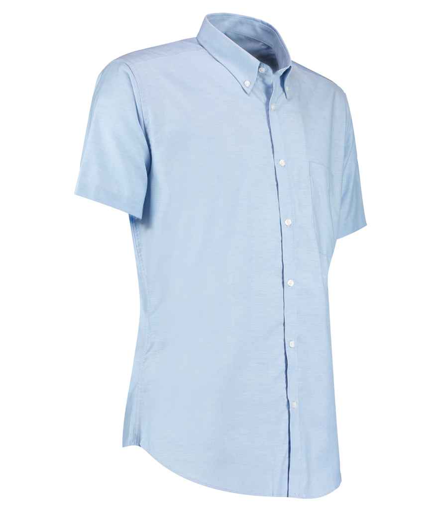 Kustom Kit Short Sleeve Slim Fit Oxford Shirt in by Kustom Kit — Custom branded clothing by Print Press, featuring premium embroidery produced in our specialist print lab in the UK.