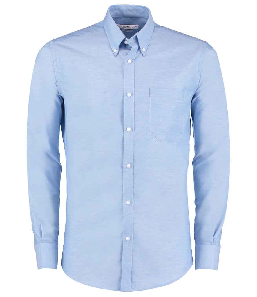 Kustom Kit Long Sleeve Slim Fit Workwear Oxford Shirt in by Kustom Kit — Custom branded clothing by Print Press, featuring premium embroidery produced in our specialist print lab in the UK.