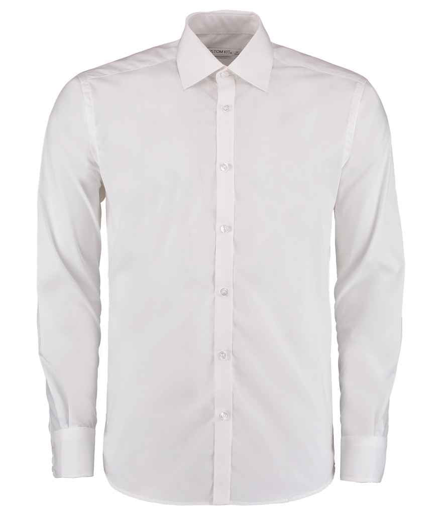 Kustom Kit Long Sleeve Slim Fit Business Shirt in by Kustom Kit — Custom branded clothing by Print Press, featuring premium embroidery produced in our specialist print lab in the UK.