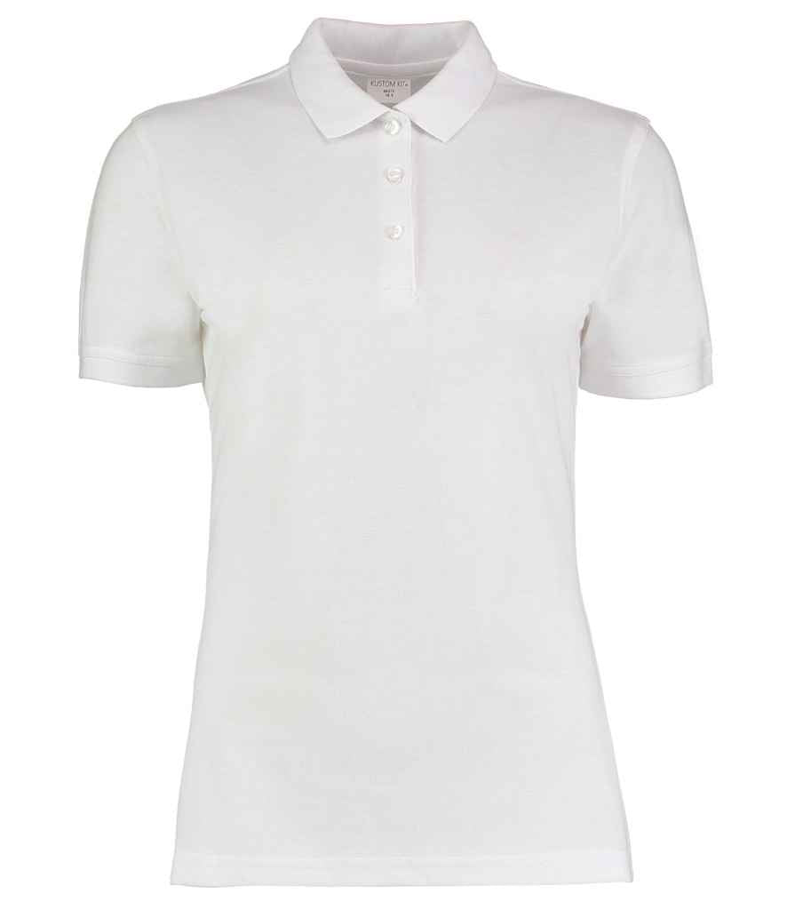 Kustom Kit Ladies Klassic Slim Fit Pique Polo Shirt in by Kustom Kit — Custom branded clothing by Print Press, featuring premium embroidery produced in our specialist print lab in the UK.