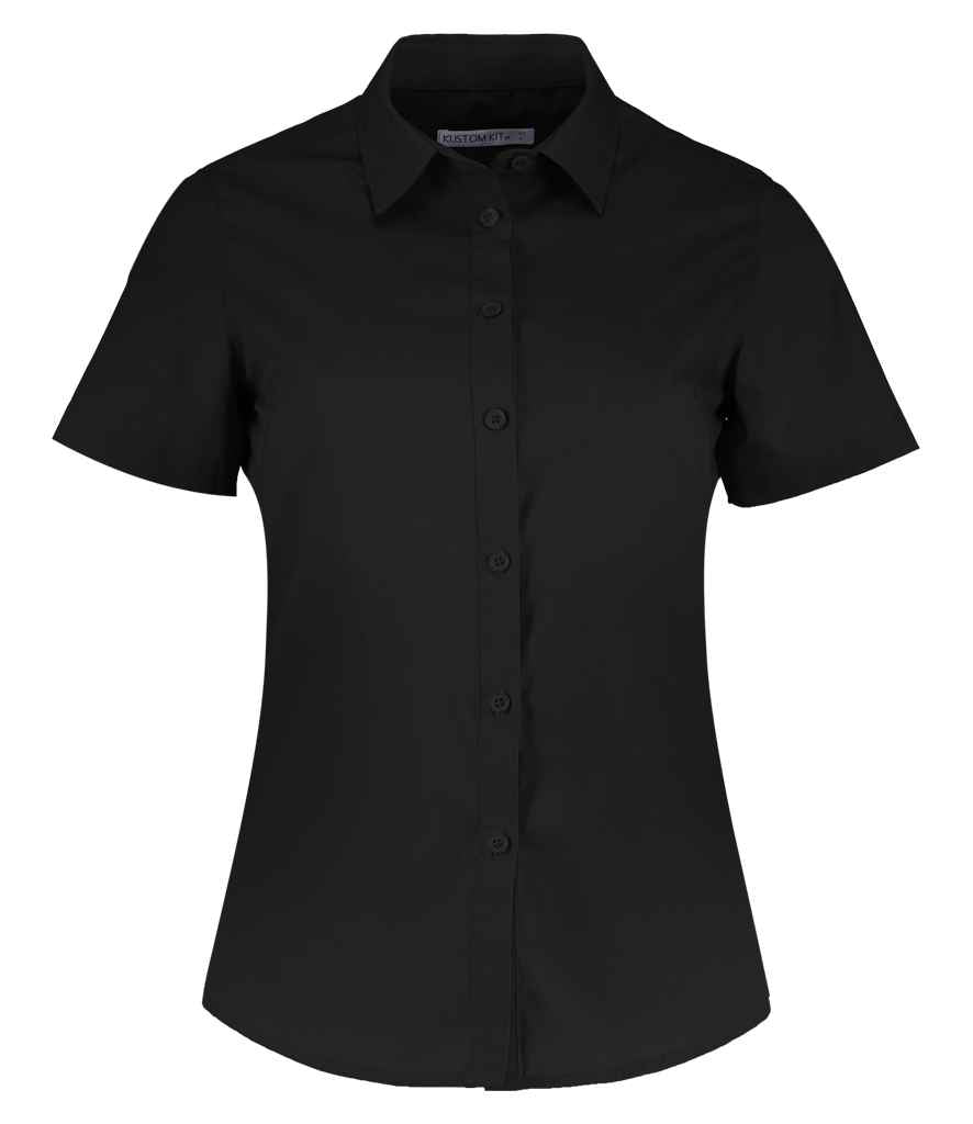 Kustom Kit Ladies Short Sleeve Tailored Poplin Shirt in by Kustom Kit — Custom branded clothing by Print Press, featuring premium embroidery produced in our specialist print lab in the UK.