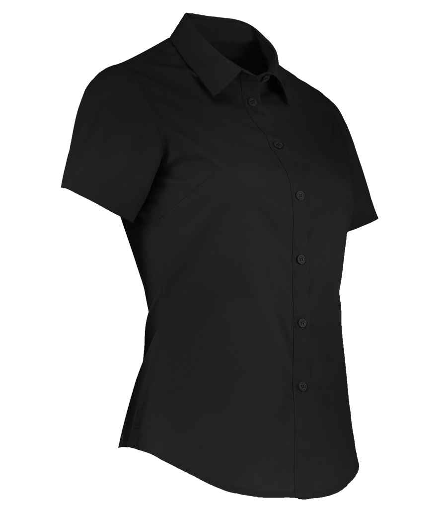 Kustom Kit Ladies Short Sleeve Tailored Poplin Shirt in by Kustom Kit — Custom branded clothing by Print Press, featuring premium embroidery produced in our specialist print lab in the UK.