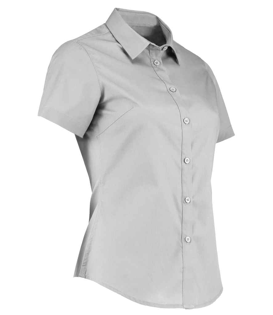 Kustom Kit Ladies Short Sleeve Tailored Poplin Shirt in by Kustom Kit — Custom branded clothing by Print Press, featuring premium embroidery produced in our specialist print lab in the UK.