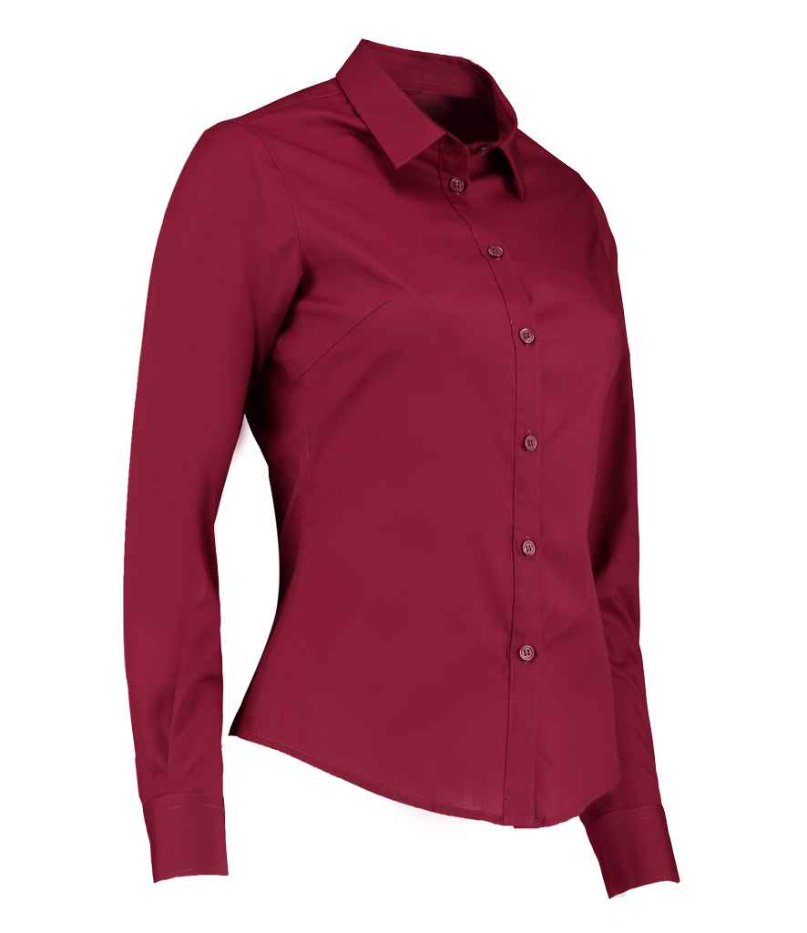 Kustom Kit Ladies Long Sleeve Tailored Poplin Shirt in by Kustom Kit — Custom branded clothing by Print Press, featuring premium embroidery produced in our specialist print lab in the UK.