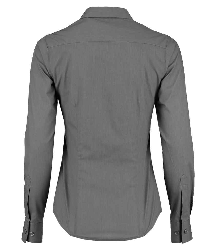 Kustom Kit Ladies Long Sleeve Tailored Poplin Shirt in by Kustom Kit — Custom branded clothing by Print Press, featuring premium embroidery produced in our specialist print lab in the UK.