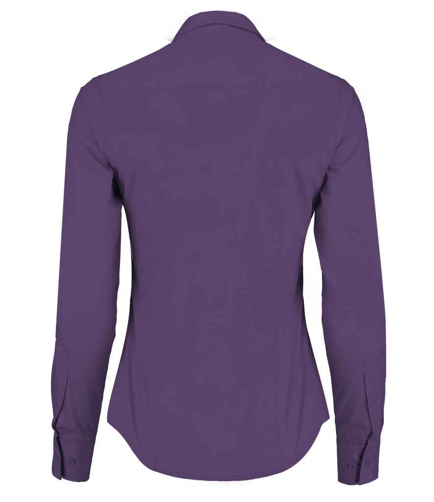 Kustom Kit Ladies Long Sleeve Tailored Poplin Shirt in by Kustom Kit — Custom branded clothing by Print Press, featuring premium embroidery produced in our specialist print lab in the UK.