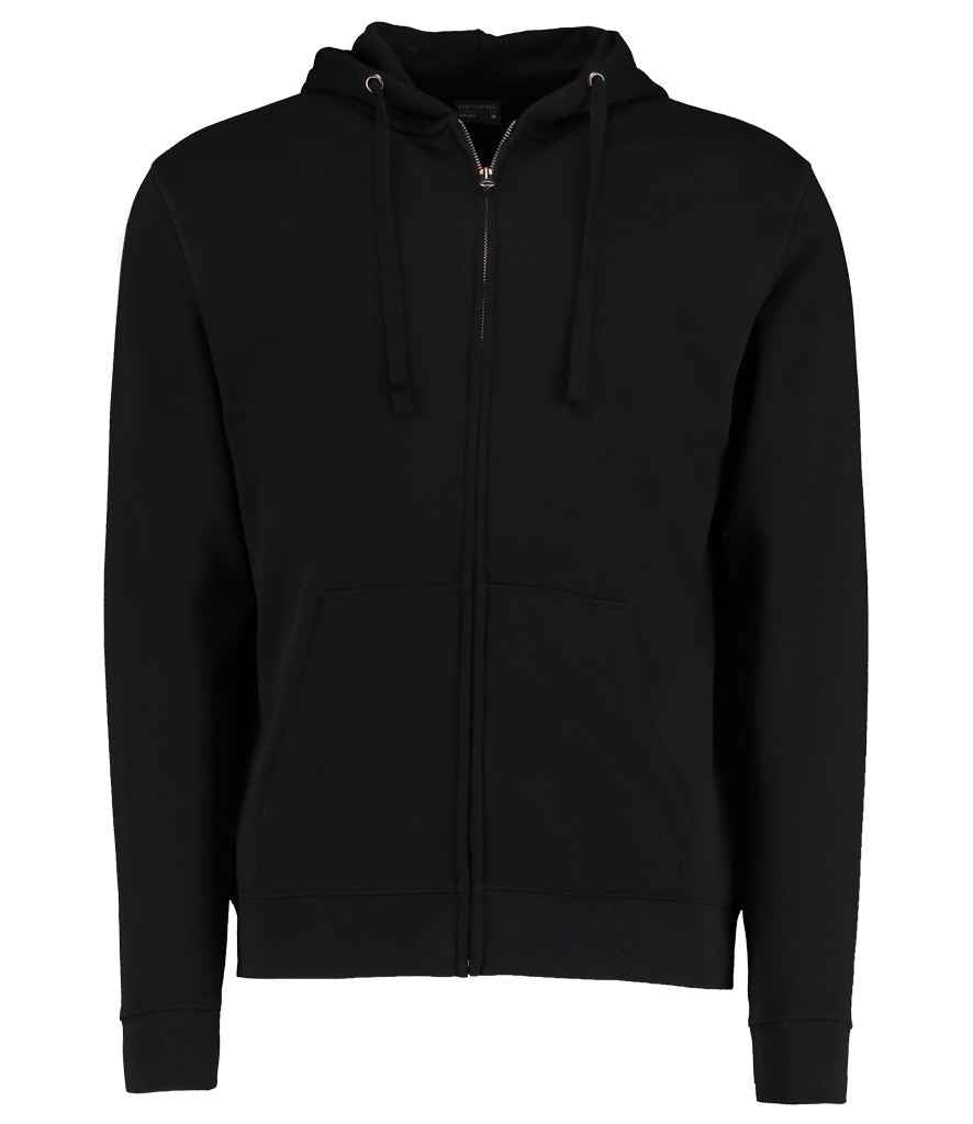 Kustom Kit Klassic Zip Hooded Sweatshirt in Black by Kustom Kit — Custom branded clothing by Print Press, featuring premium embroidery produced in our specialist print lab in the UK.