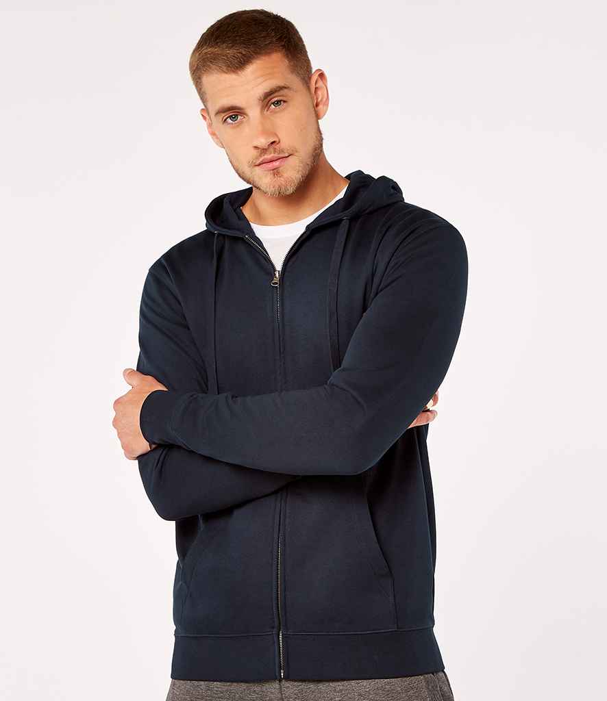 Kustom Kit Klassic Zip Hooded Sweatshirt in Navy by Kustom Kit — Custom branded clothing by Print Press, featuring premium embroidery produced in our specialist print lab in the UK.