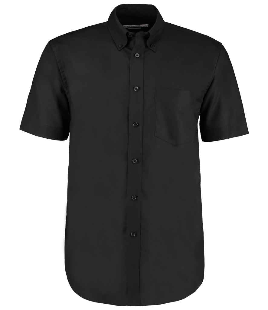 Kustom Kit Short Sleeve Classic Fit Workwear Oxford Shirt in Black by Kustom Kit — Custom branded clothing by Print Press, featuring premium embroidery produced in our specialist print lab in the UK.