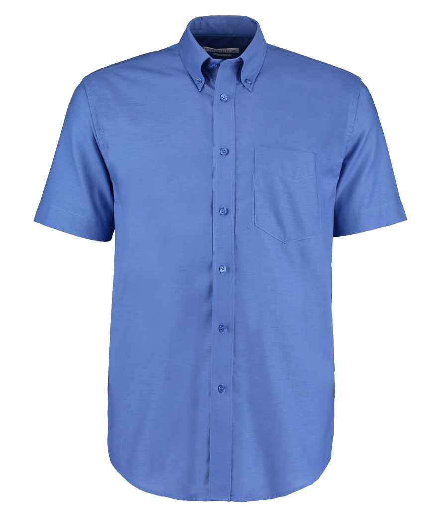 Kustom Kit Short Sleeve Classic Fit Workwear Oxford Shirt in Italian Blue by Kustom Kit — Custom branded clothing by Print Press, featuring premium embroidery produced in our specialist print lab in the UK.