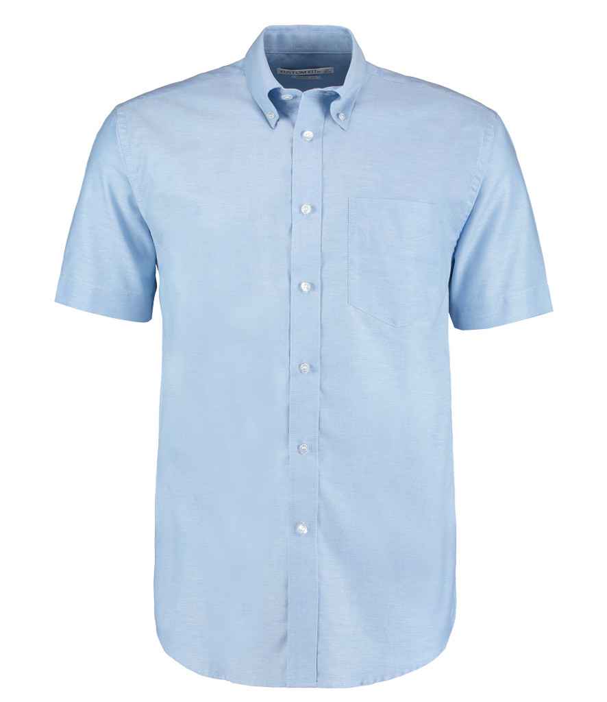 Kustom Kit Short Sleeve Classic Fit Workwear Oxford Shirt in Light Blue by Kustom Kit — Custom branded clothing by Print Press, featuring premium embroidery produced in our specialist print lab in the UK.