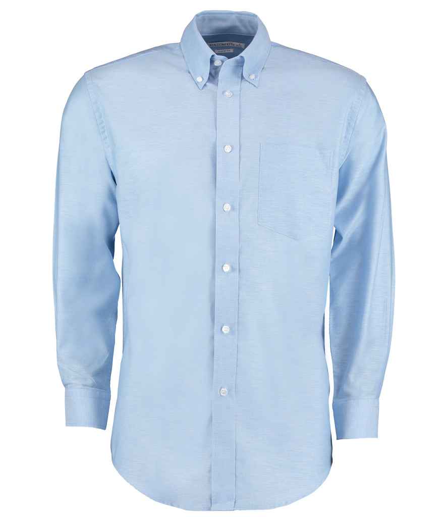 Kustom Kit Long Sleeve Classic Fit Workwear Oxford Shirt in Light Blue by Kustom Kit — Custom branded clothing by Print Press, featuring premium embroidery produced in our specialist print lab in the UK.