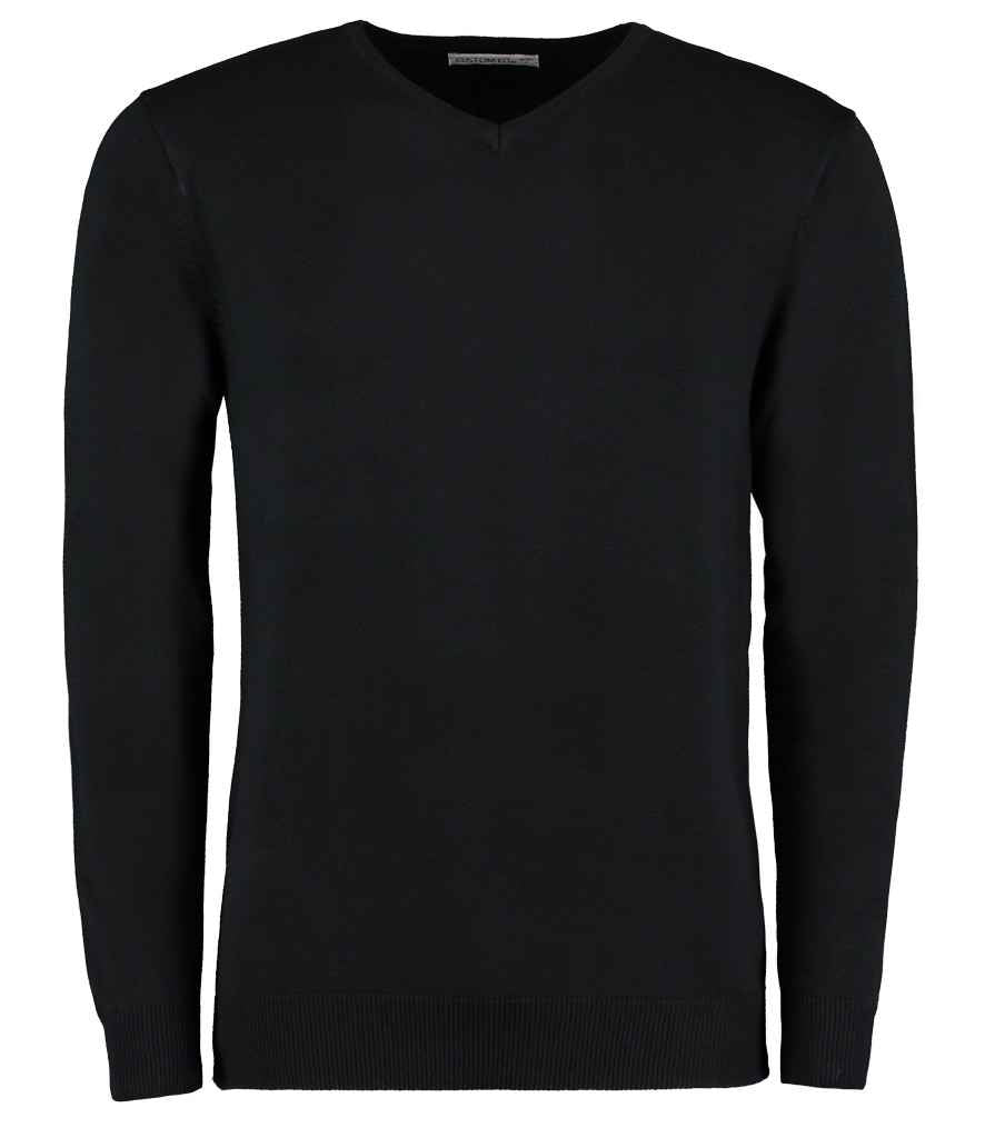 Kustom Kit Arundel Cotton Acrylic V Neck Sweater in by Kustom Kit — Custom branded clothing by Print Press, featuring premium embroidery produced in our specialist print lab in the UK.