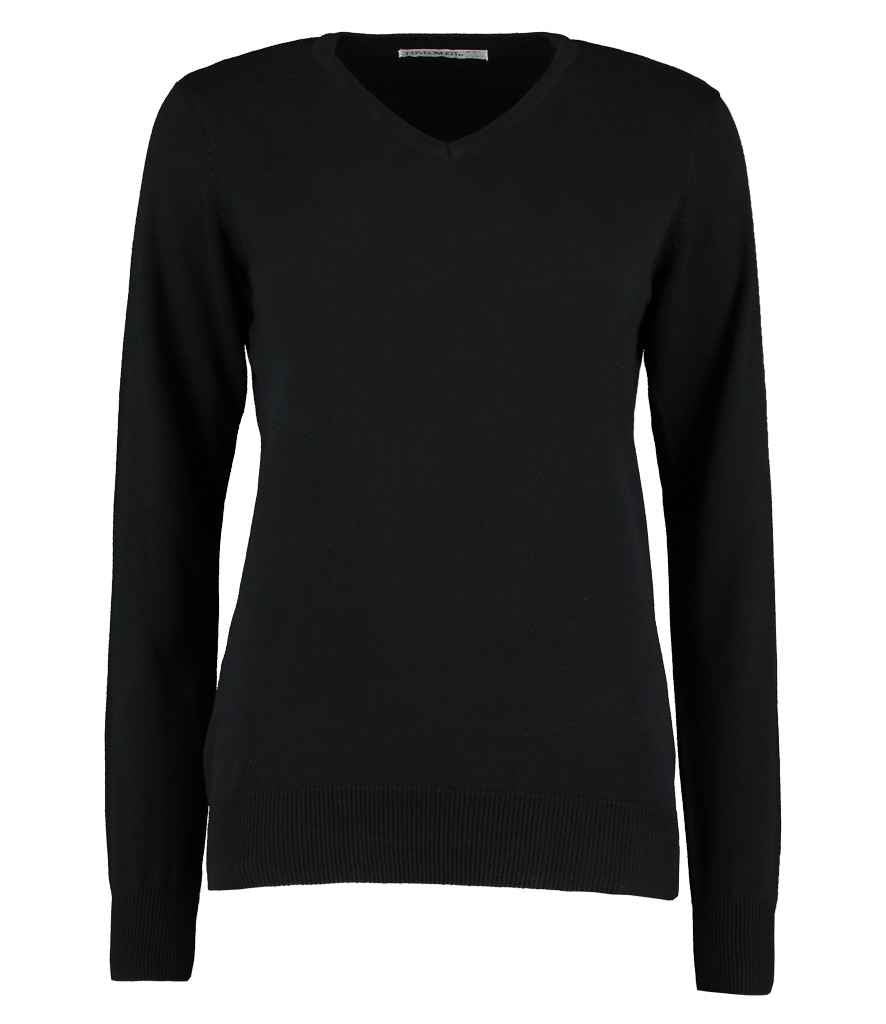 Kustom Kit Ladies Arundel Cotton Acrylic V Neck Sweater in by Kustom Kit — Custom branded clothing by Print Press, featuring premium embroidery produced in our specialist print lab in the UK.