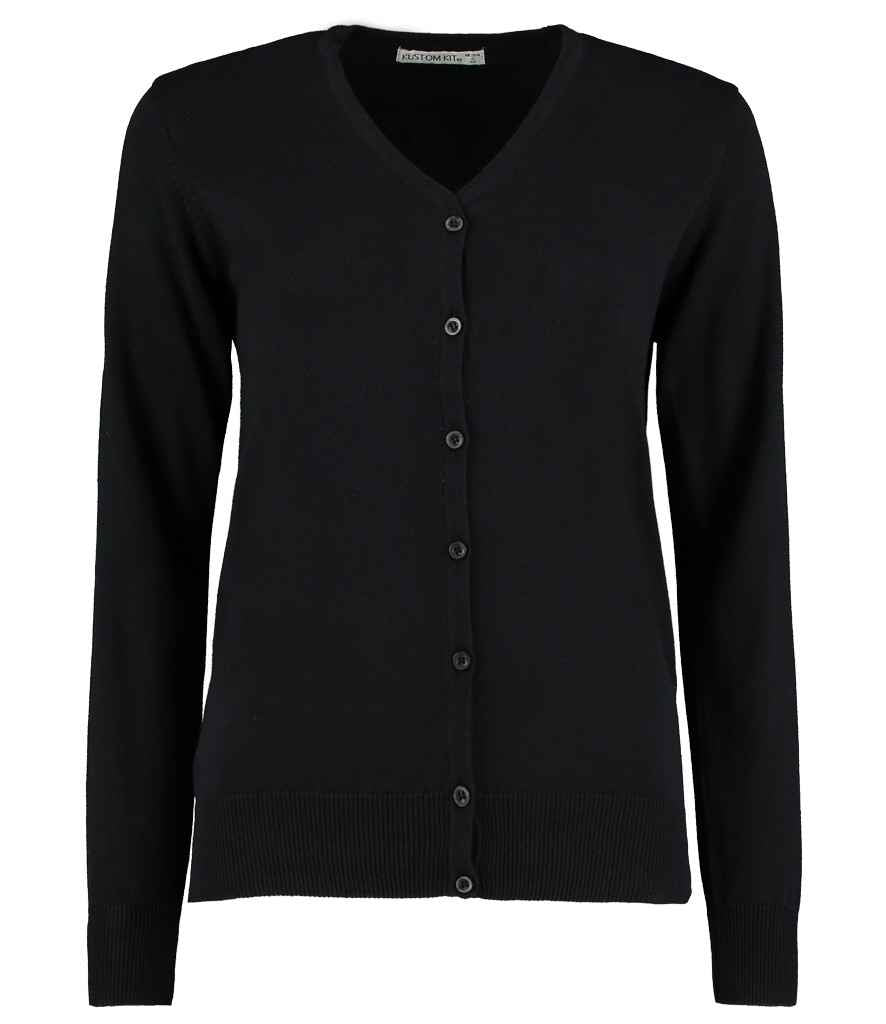 Kustom Kit Ladies Arundel Cotton Acrylic V Neck Cardigan in by Kustom Kit — Custom branded clothing by Print Press, featuring premium embroidery produced in our specialist print lab in the UK.