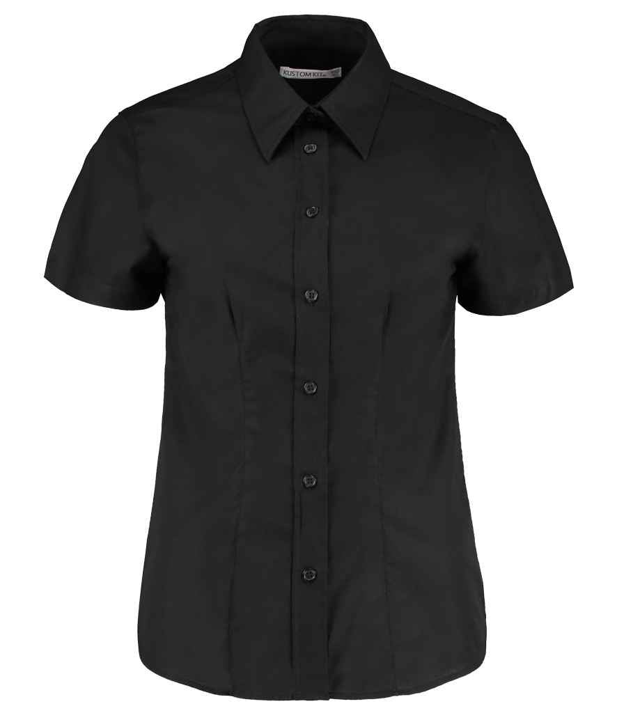 Kustom Kit Ladies Short Sleeve Tailored Workwear Oxford Shirt in by Kustom Kit — Custom branded clothing by Print Press, featuring premium embroidery produced in our specialist print lab in the UK.