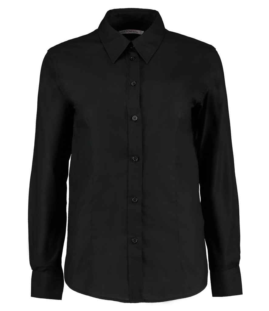 Kustom Kit Ladies Long Sleeve Tailored Workwear Oxford Shirt in by Kustom Kit — Custom branded clothing by Print Press, featuring premium embroidery produced in our specialist print lab in the UK.