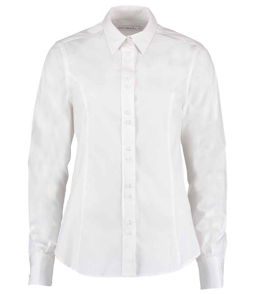 Kustom Kit Ladies Long Sleeve Tailored City Business Shirt in by Kustom Kit — Custom branded clothing by Print Press, featuring premium embroidery produced in our specialist print lab in the UK.