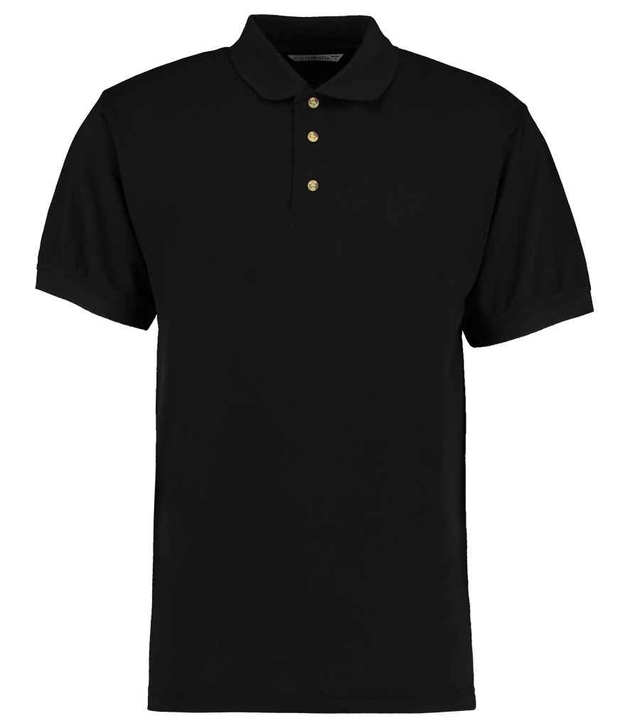 Kustom Kit Workwear Pique Polo Shirt in Black by Kustom Kit — Custom branded clothing by Print Press, featuring premium embroidery produced in our specialist print lab in the UK.
