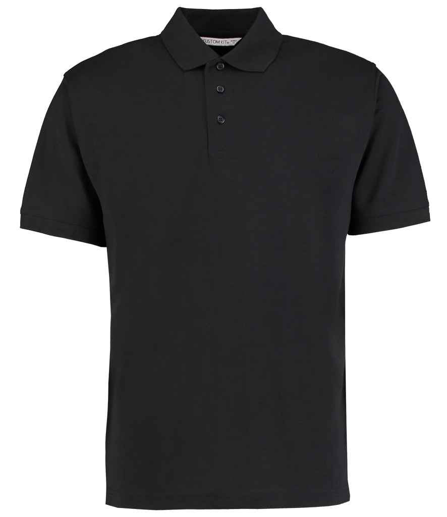 Kustom Kit Klassic Poly/Cotton Pique Polo Shirt in Black by Kustom Kit — Custom branded clothing by Print Press, featuring premium embroidery produced in our specialist print lab in the UK.