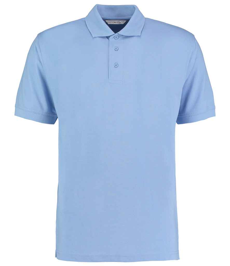 Kustom Kit Klassic Poly/Cotton Pique Polo Shirt in Light Blue by Kustom Kit — Custom branded clothing by Print Press, featuring premium embroidery produced in our specialist print lab in the UK.