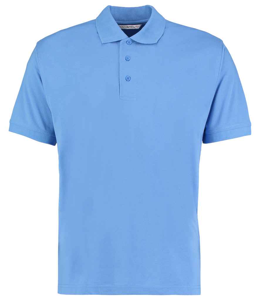 Kustom Kit Klassic Poly/Cotton Pique Polo Shirt in Mid Blue by Kustom Kit — Custom branded clothing by Print Press, featuring premium embroidery produced in our specialist print lab in the UK.