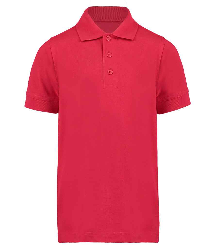Kustom Kit Kids Klassic Poly/Cotton Pique Polo Shirt in Red by Kustom Kit — Custom branded clothing by Print Press, featuring premium embroidery produced in our specialist print lab in the UK.