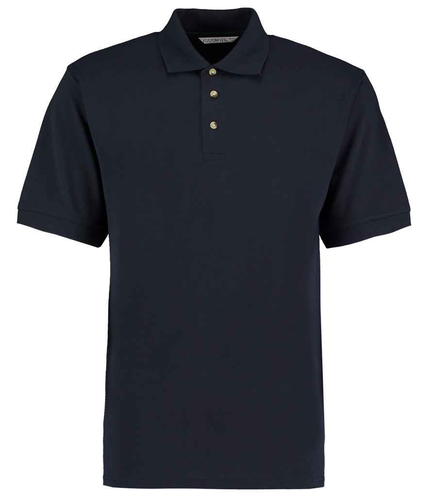 Kustom Kit Chunky Poly/Cotton Pique Polo Shirt in Navy by Kustom Kit — Custom branded clothing by Print Press, featuring premium embroidery produced in our specialist print lab in the UK.