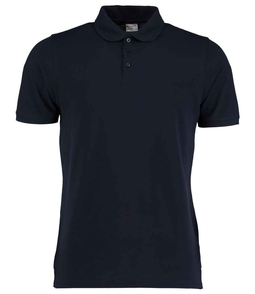Kustom Kit Klassic Heavy Slim Fit Pique Polo Shirt in Navy by Kustom Kit — Custom branded clothing by Print Press, featuring premium embroidery produced in our specialist print lab in the UK.