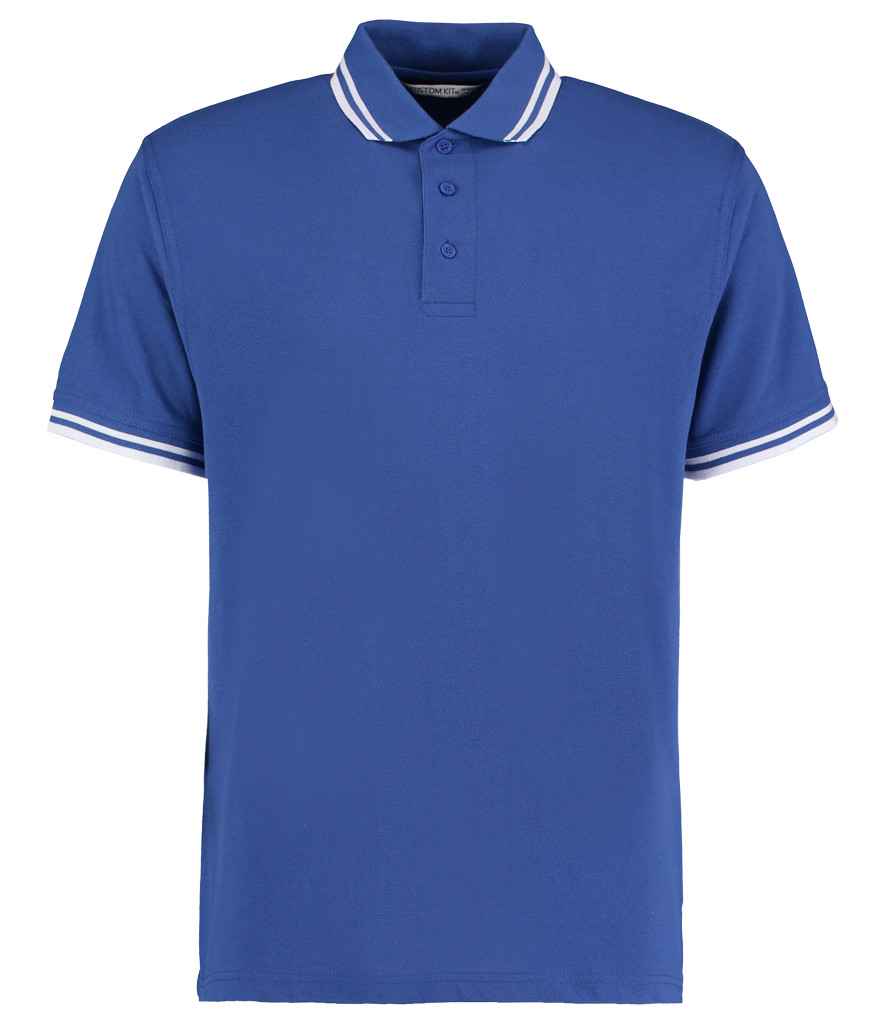 Kustom Kit Contrast Tipped Poly/Cotton Pique Polo Shirt in Royal Blue White by Kustom Kit — Custom branded clothing by Print Press, featuring premium embroidery produced in our specialist print lab in the UK.