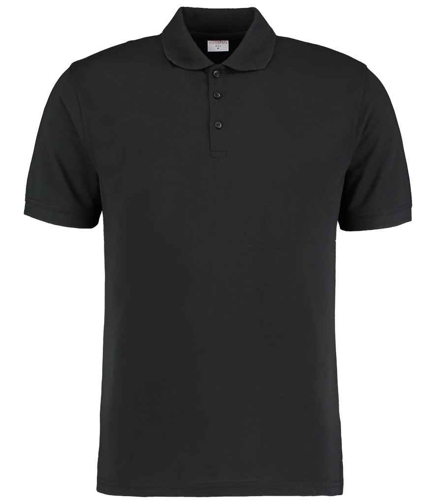 Kustom Kit Klassic Slim Fit Poly/Cotton Pique Polo Shirt in Black by Kustom Kit — Custom branded clothing by Print Press, featuring premium embroidery produced in our specialist print lab in the UK.