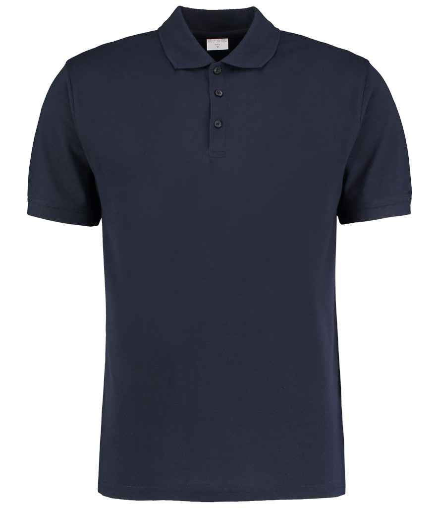 Kustom Kit Klassic Slim Fit Poly/Cotton Pique Polo Shirt in Navy by Kustom Kit — Custom branded clothing by Print Press, featuring premium embroidery produced in our specialist print lab in the UK.